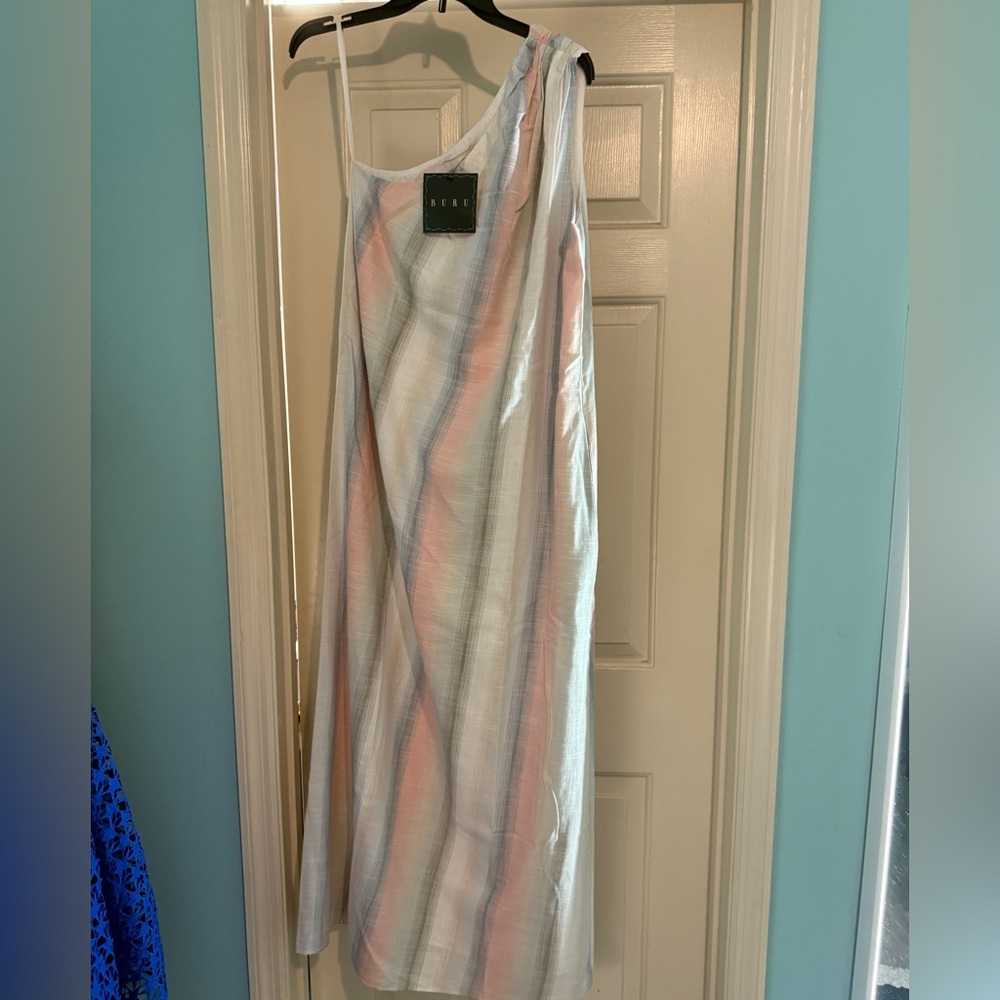 Buru Caryatid Pastel One Shoulder Dress! BNWT Large